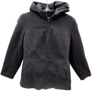 HP Gap Vintage‎ Gray Flannel Quilted Lined Hooded Zip Parka Coat